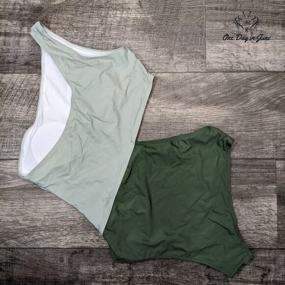 SweatyRocks One Shoulder Cut Out One Piece Swimsuit Size L - Picture 6 of 6